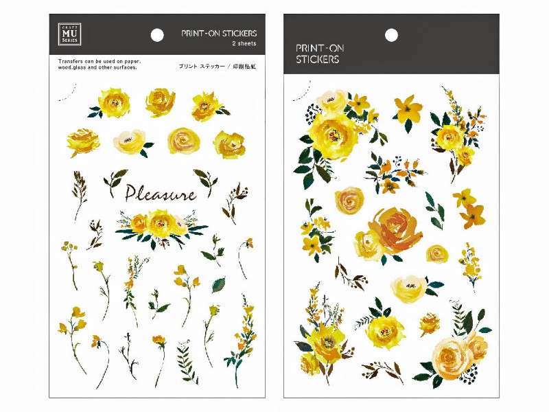 MU Print On Stickers Yellow Rose 106