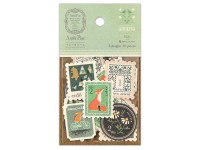 Antik Piac Postage Style Sticker Flakes - Verde