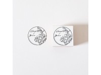 Ponchise Wooden Rubber Stamp Round Date Label - Eucalyptus