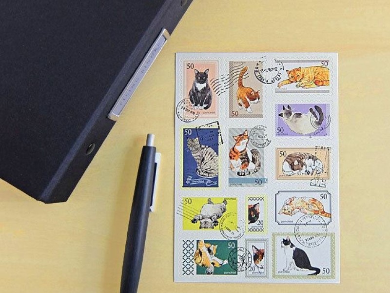 Ponchise Stamp Style Stickers - Cat