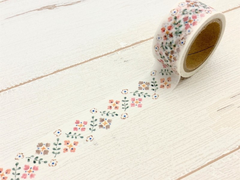 Papier Platz x Nakauchi Waka Washi Tape - Floral Pattern