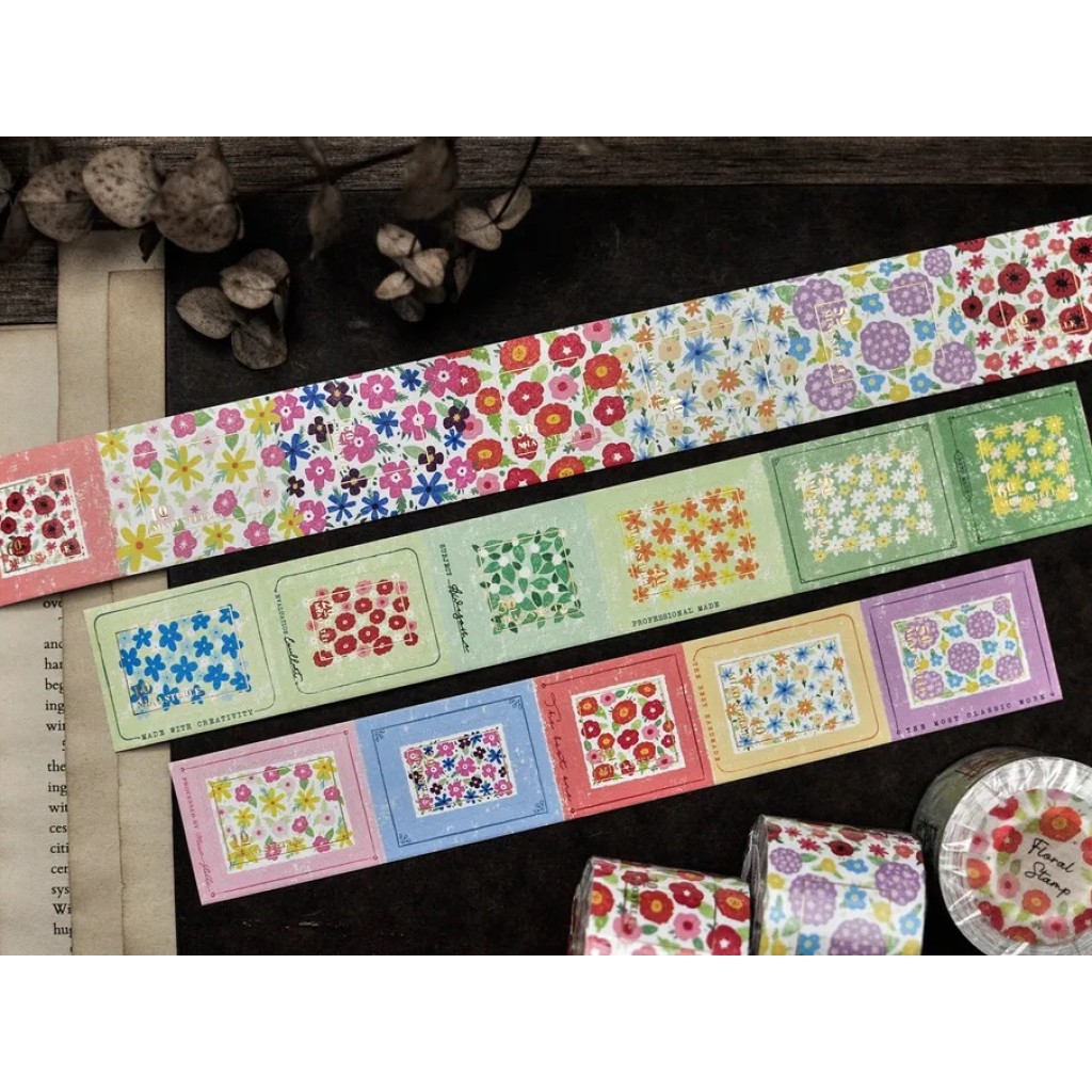 Miao Stelle Die-Cut Sticker Tape - Floral Stamp - WTDB400102