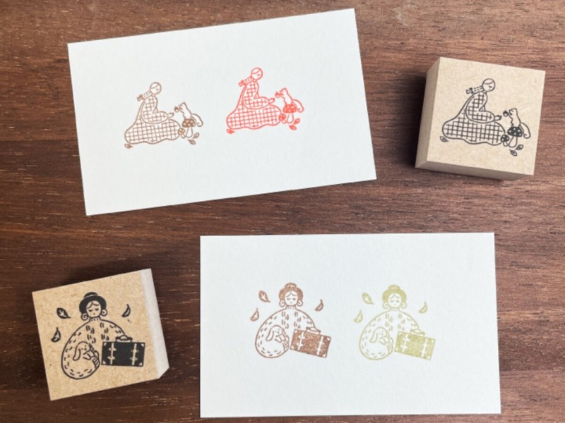 Stamp Marche Girl Rubber Stamp Maru-Chan - Autumn Trip