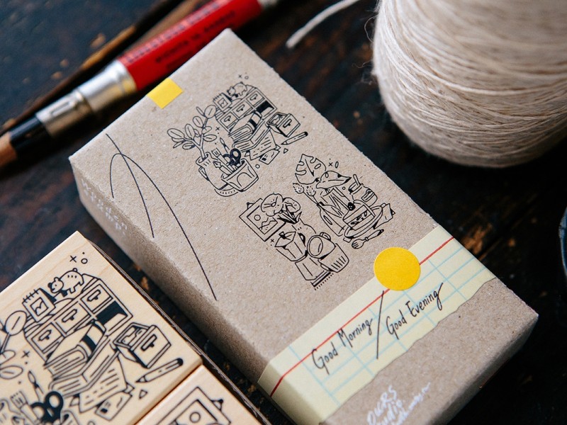 OURS Rubber Stamp Set - Good Morning/Good Evening
