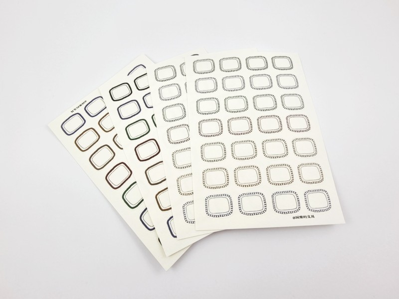 Wongyuanle Sticker Set - Retro Square Dark Color
