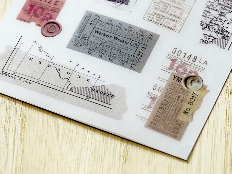 MU Print-On Transfer Stickers 237 - Vintage Tickets