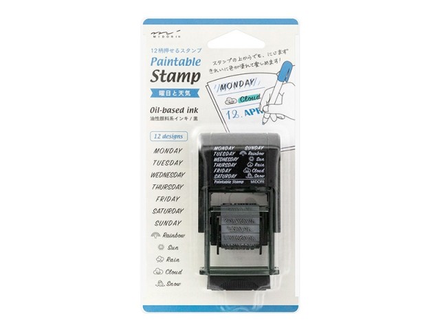 Midori Paintable Rotating Stamp  - Days Of The Week And Weather