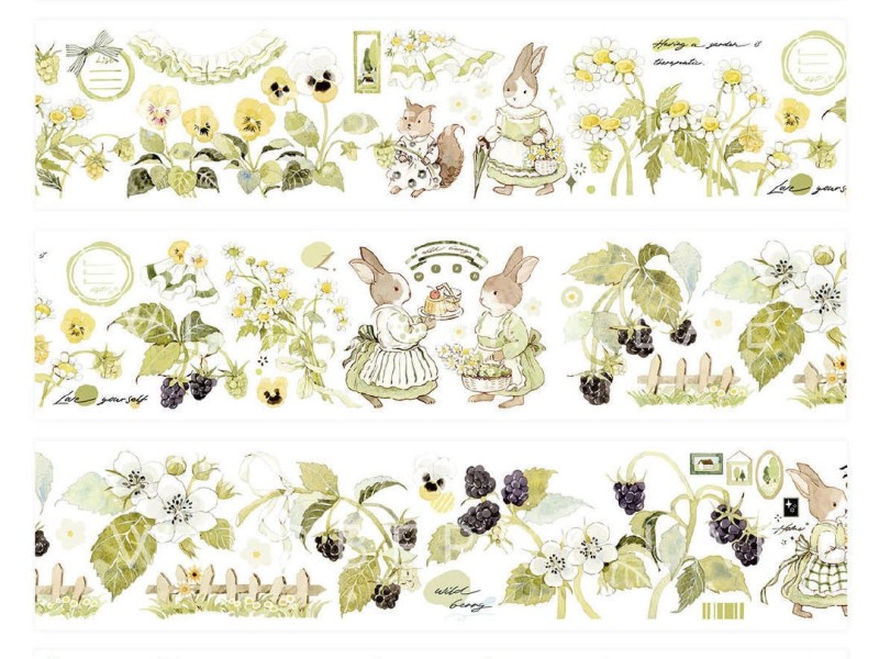 Wildberry Lab Washi Tape Vol.6 - Rabbit Garden