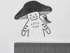 4Legs Rubber Stamp Mushroom Cat - Hello