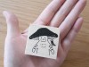 4Legs Rubber Stamp Mushroom Cat - Hello