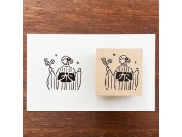 Stamp Marche Girl Rubber Stamp - Cherry Blossoms