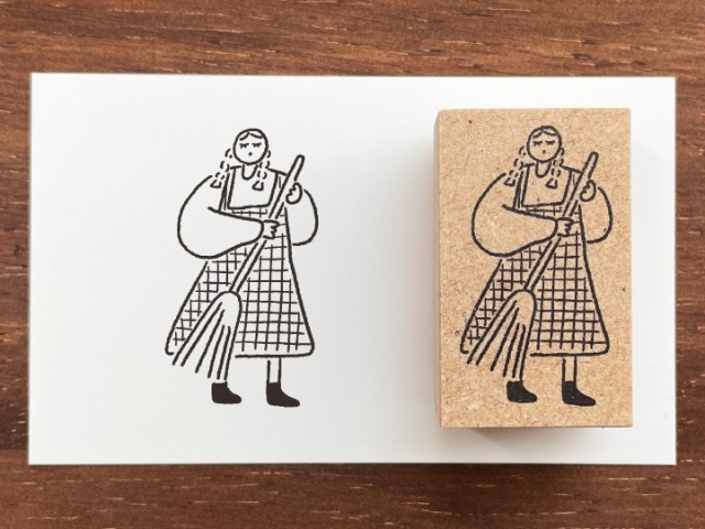 Stamp Marche Girl Rubber Stamp - Cleaning