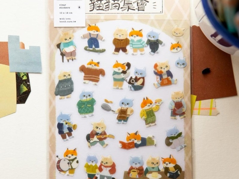 OURS Cats Gathering Sticker