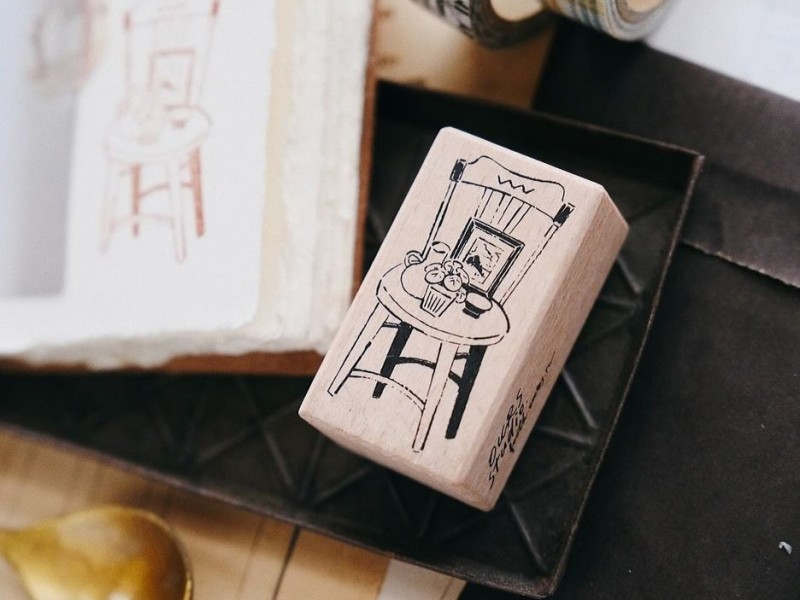 OURS On the Chair Rubber Stamp