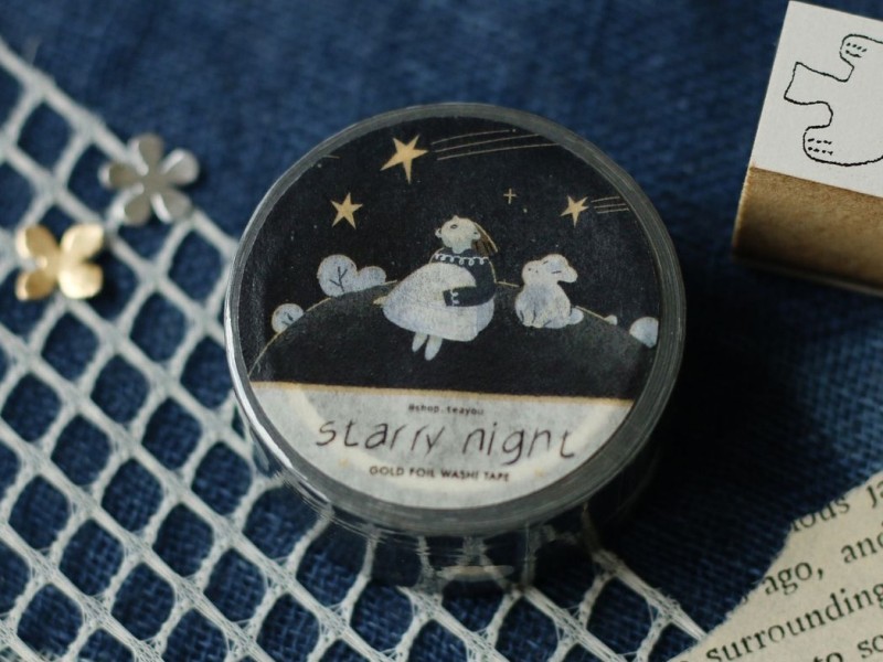 Teayou Gold Foil Washi Tape - Starry Night