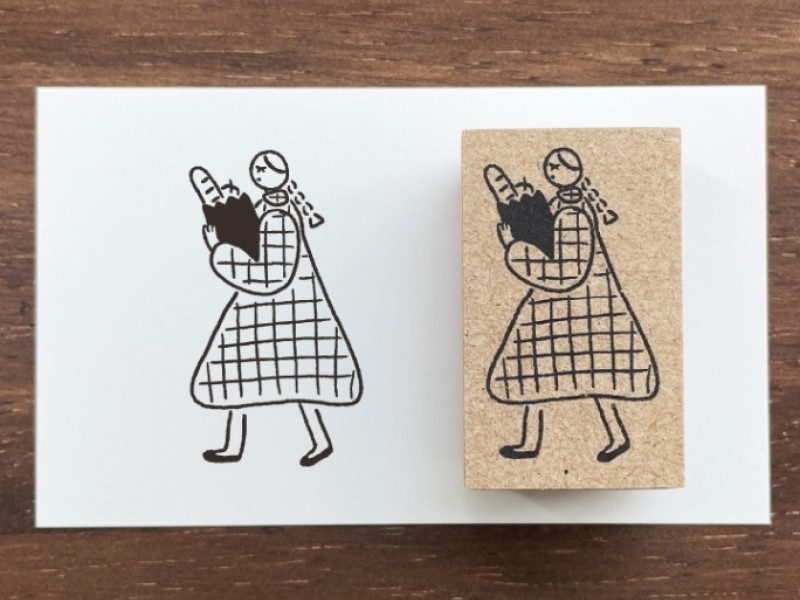 Stamp Marche Girl Rubber Stamp - Bread