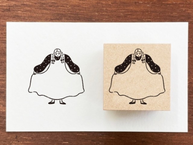 Stamp Marche Girl Rubber Stamp - Bowing