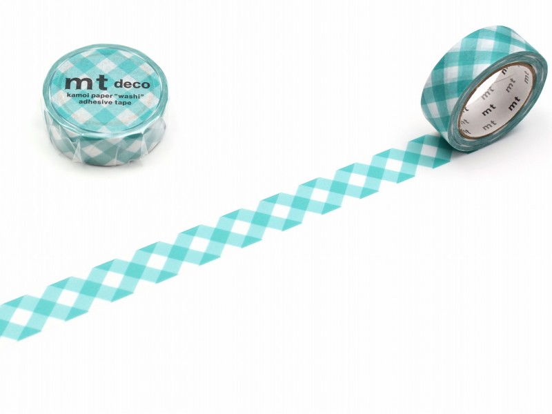 MT Deco Washi Tape - Thick Gingham Check Green