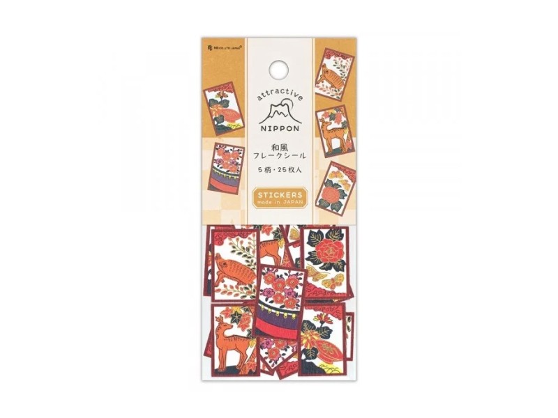 NB Co. Textured Sticker Flakes Japanese Motif - Hanafuda