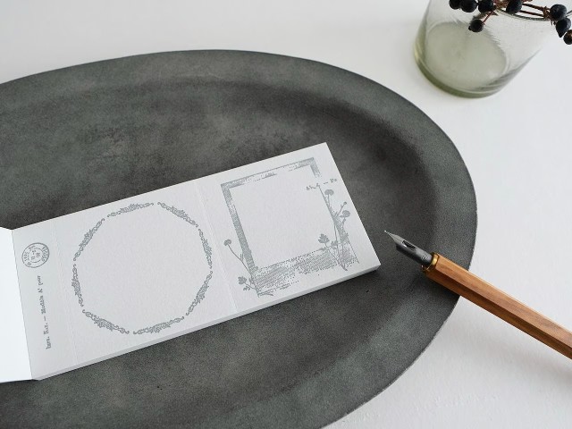 Yohaku Letterpress Memo Pad - Collection Grey