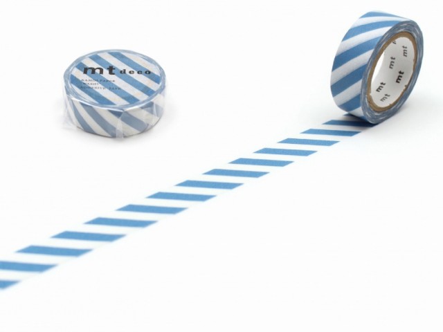 MT Deco Washi Tape Stripe - Grayish Sky