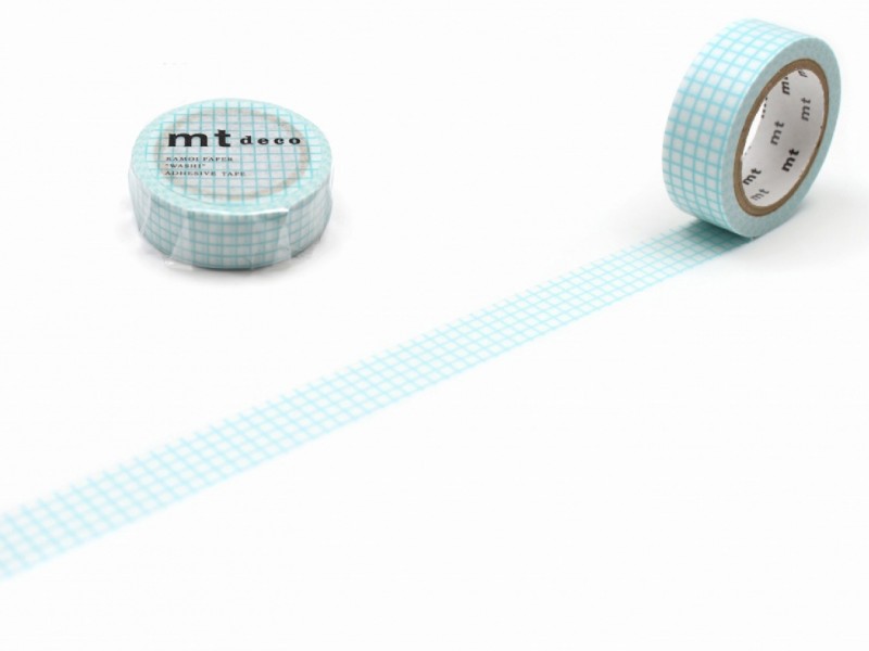 MT Deco Washi Tape - Grid Mint Blue