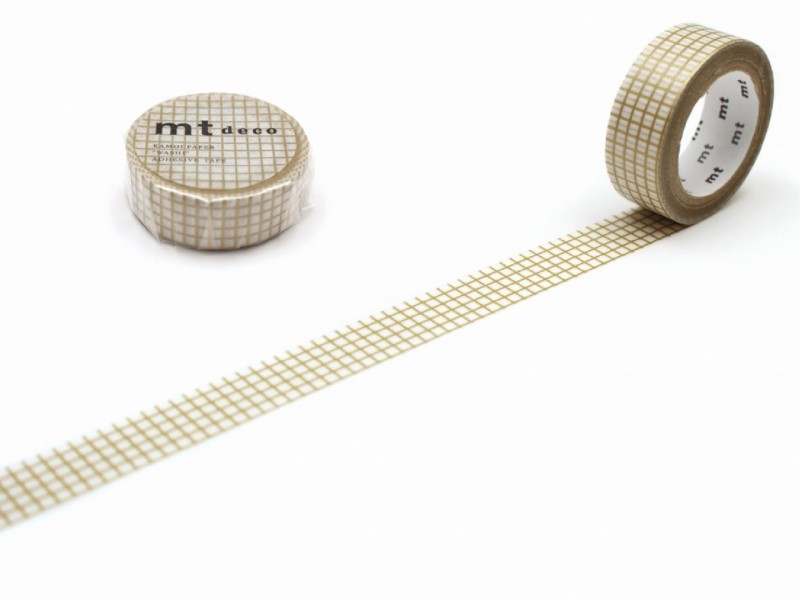 MT Deco Washi Tape - Grid Gold