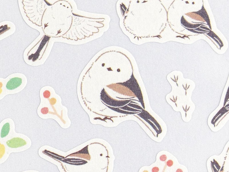 NB Co. Saezuri Paper Stickers - Long-Tailed Tit