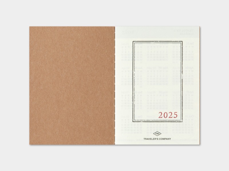 2025 Monthly Diary - Traveler's Notebook Refill (Passport Size)