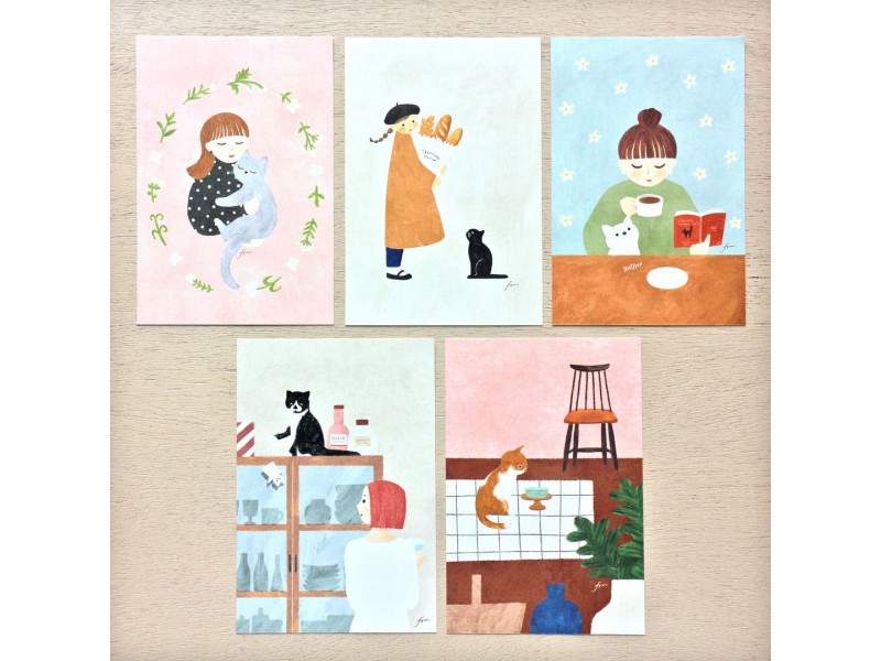 Cozyca x Mariko Fukuoka Postcard Book - Meow