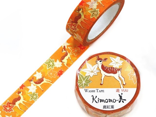 Saien Kimono Washi Tape - Deer Maple