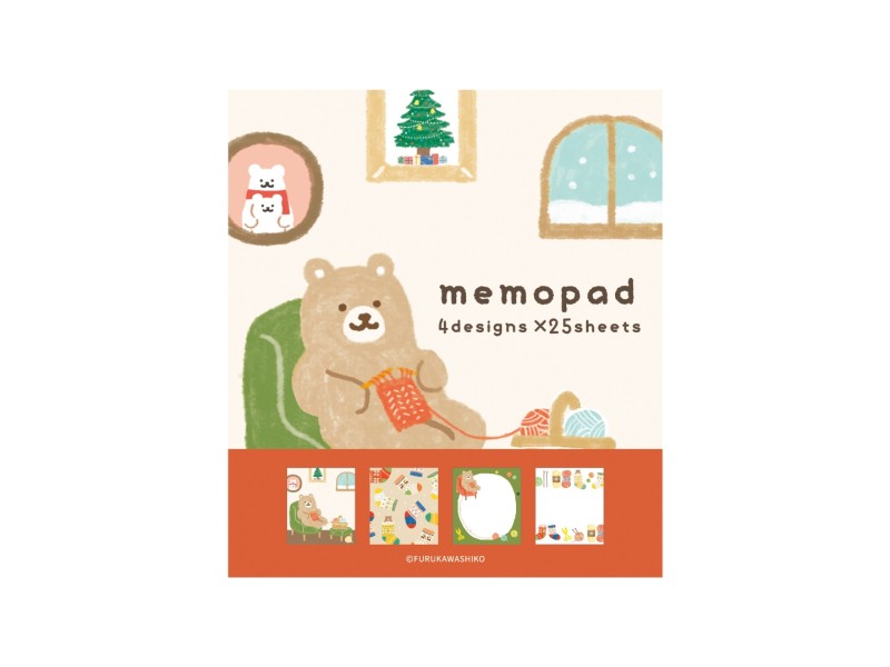 Furukawa Winter Limited Memo Pad 100 Sheets - Knitting Bear