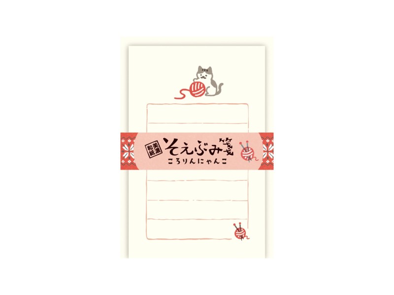 Furukawa Paper Mini Letter Set - Yarn Rolling Cat