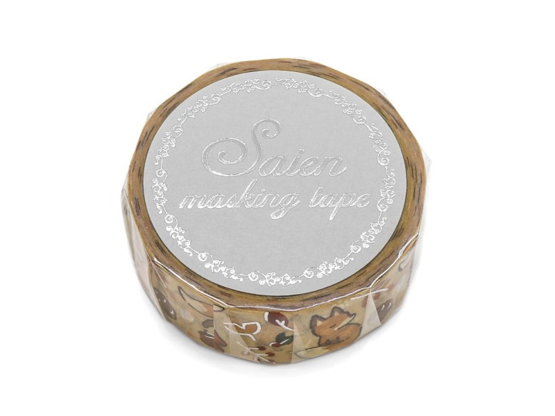 Saien Washi Tape - Fox And Fallen Leaves