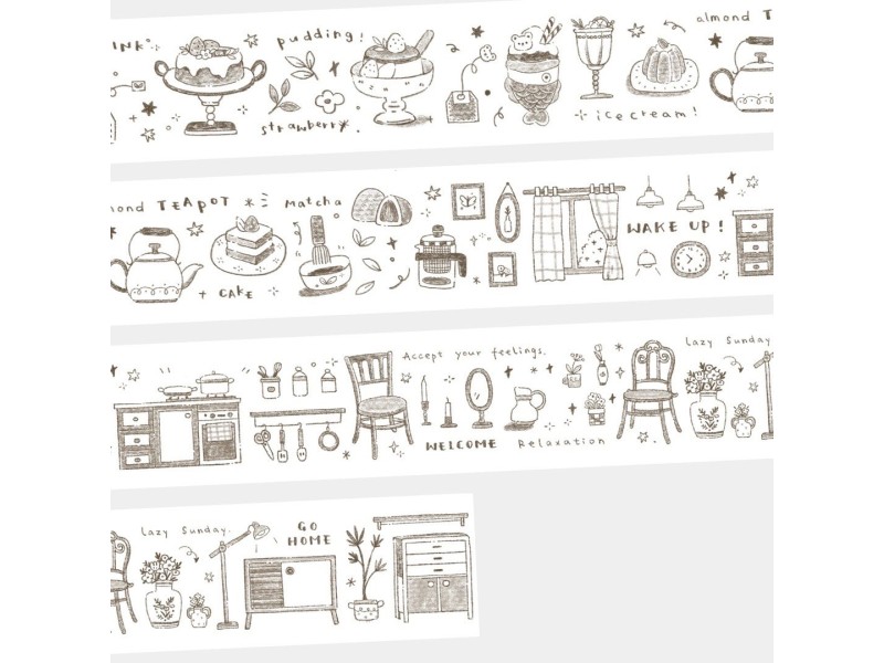 Pre-Order Orange Studio Washi Tape - Home Cafe