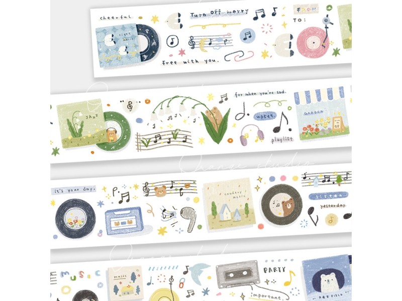 Orange Studio Washi Tape - Music Notes