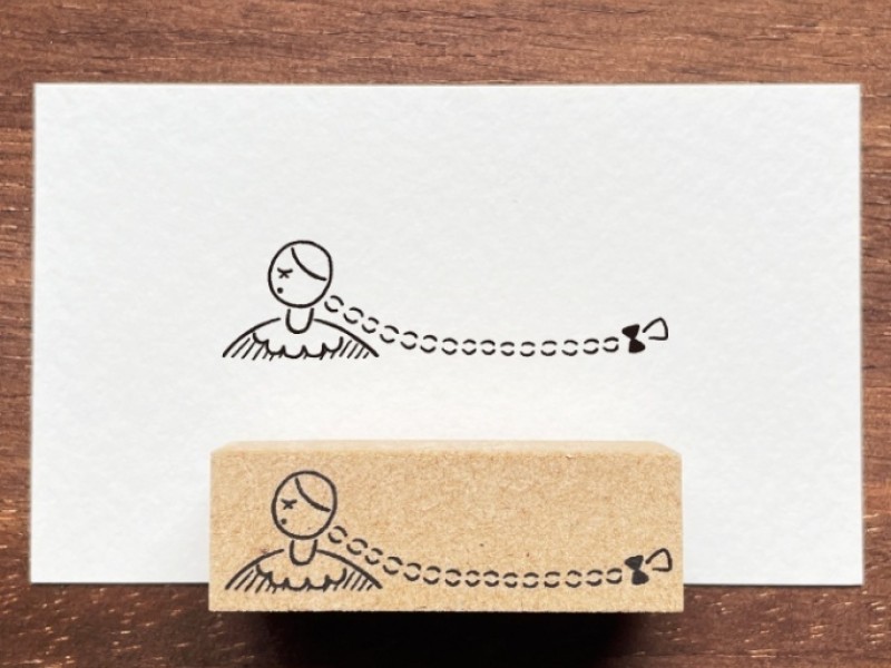 Stamp Marche Girl Rubber Stamp - Pigtails