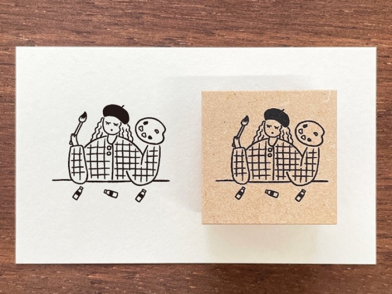 Stamp Marche Girl Rubber Stamp - Art