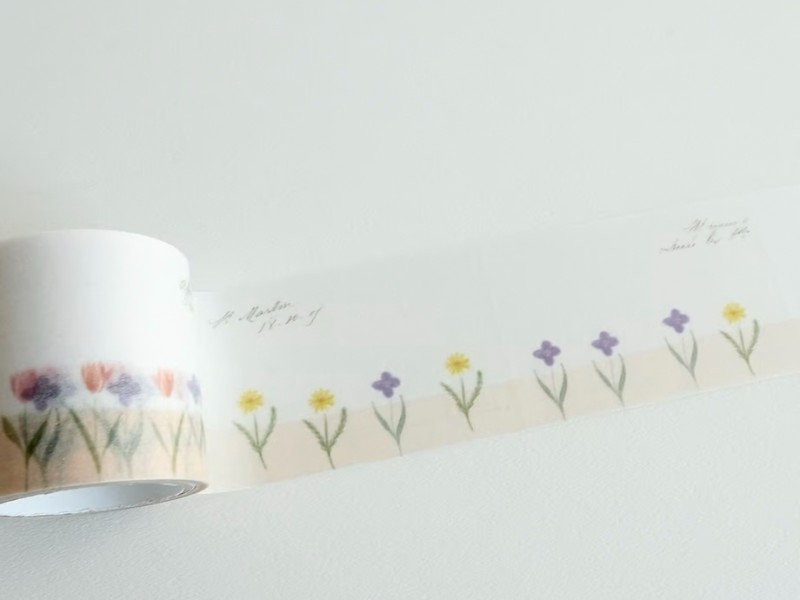 Yohaku Tracing Roll Sticky Note R-009 - Garden