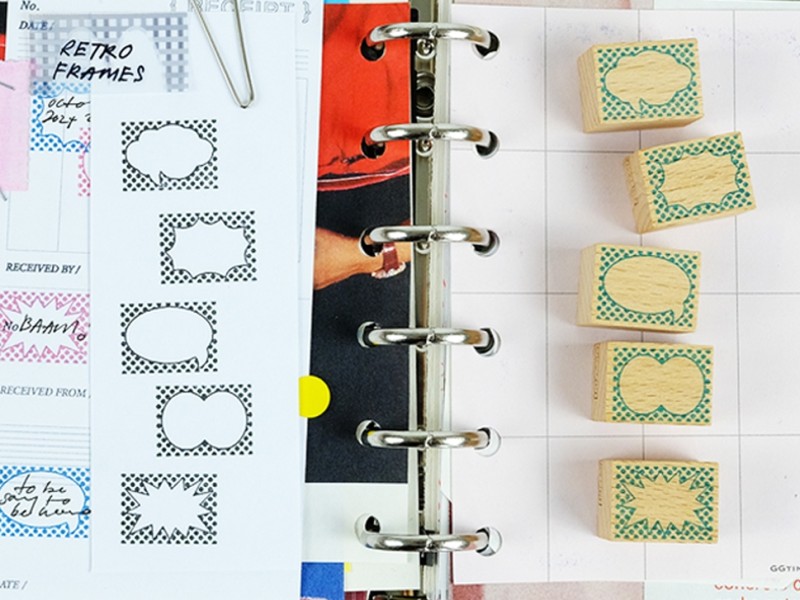 Pre-Order Kurukynki Rubber Stamp Set Day-To-Day - Retro Frames