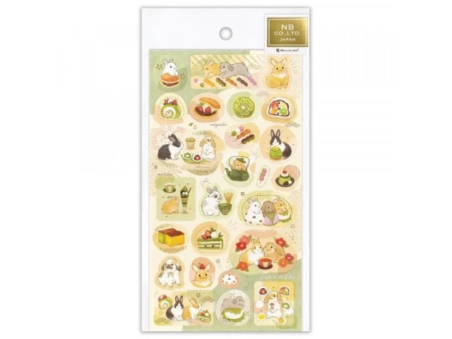 Pre-Order NB Co. Paper Stickers - Rabbits And Japanese Sweets