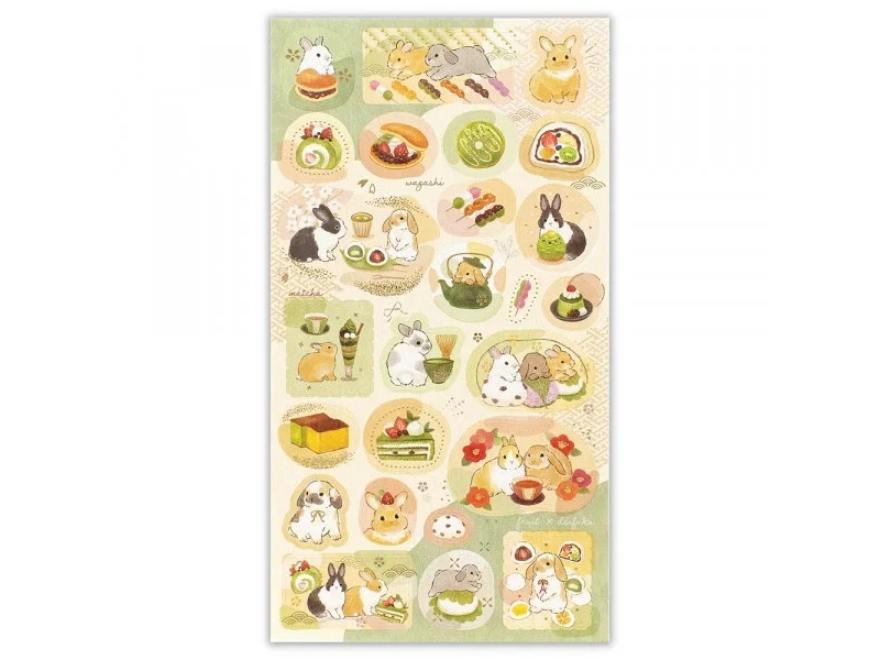 Pre-Order NB Co. Paper Stickers - Rabbits And Japanese Sweets