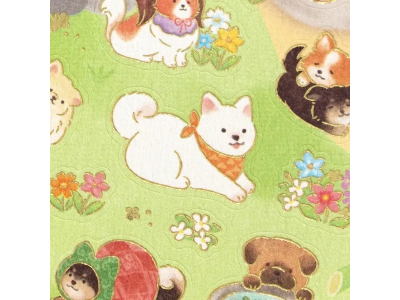 Pre-Order NB Co. Paper Stickers - Dogs in Japanese Garden