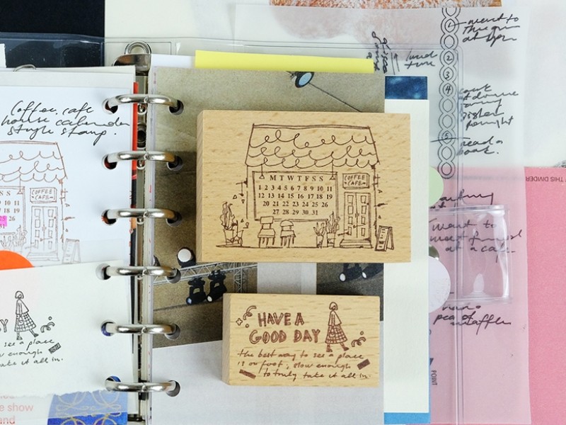 Pre-Order Kurukynki Rubber Stamp Journeying - Café Days