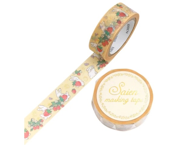 Pre-Order Saien Washi Tape - Strawberry And Rabbit