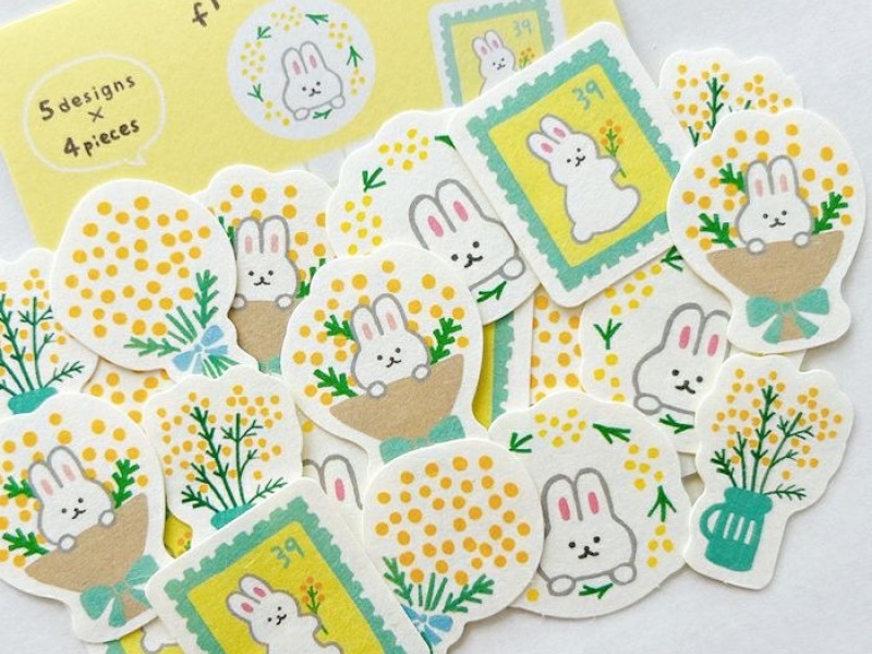 Pre-Order Furukawa Spring Limited Sticker Flakes - Mimosa Rabbit