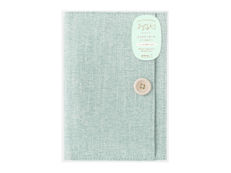 Midori Yuru Log B6 Notebook Cover - Light Blue Fabric