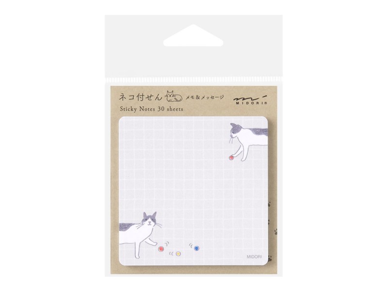 Midori Sticky Notes - Cat and Ball