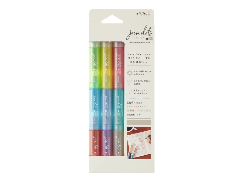 Midori Join Dots Interconnecting Pen Set in Light Tones