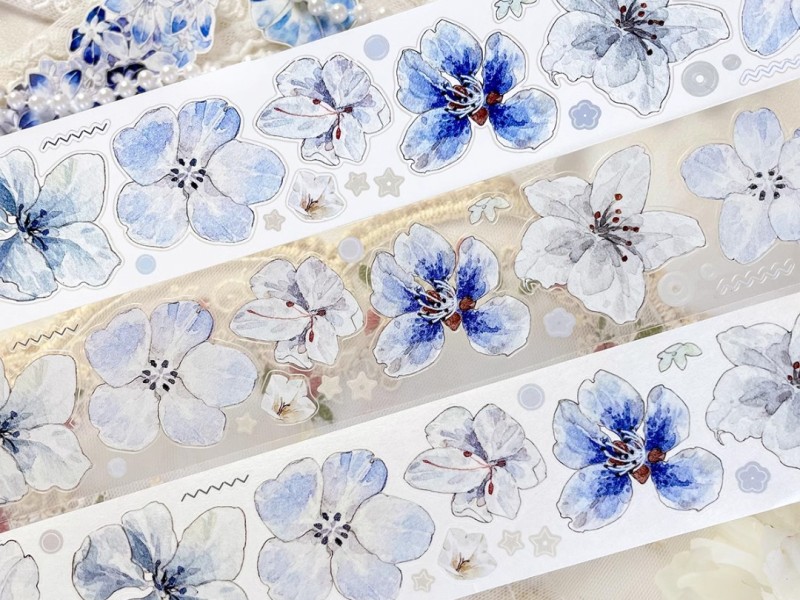 Pre-Order Baicangjia Studio Die-Cut Tape - Blue Velvet